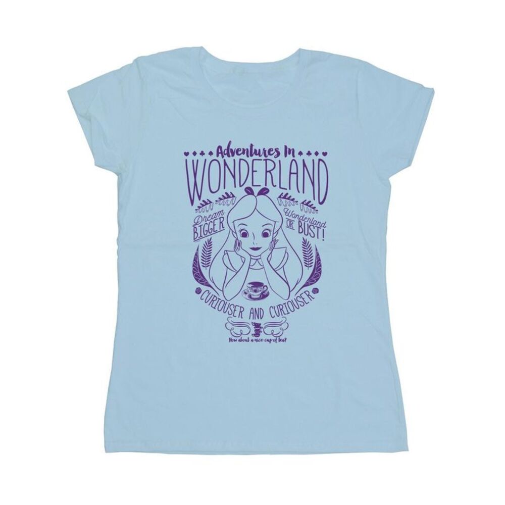 Alice In Wonderland Womens/Ladies Adventures Heather T-Shirt / Baby Blue